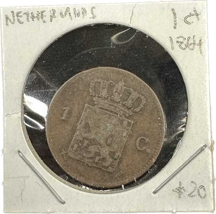 Netherlands 1 Cent 1864 Coin