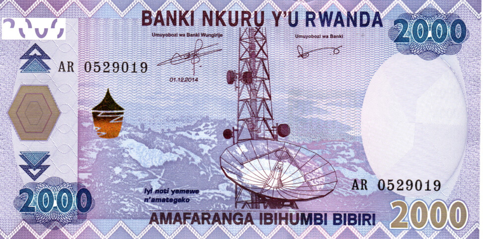 Rwanda 2000 Francs 2014 UNC Banknote P-40 Prefix AR Paper Money