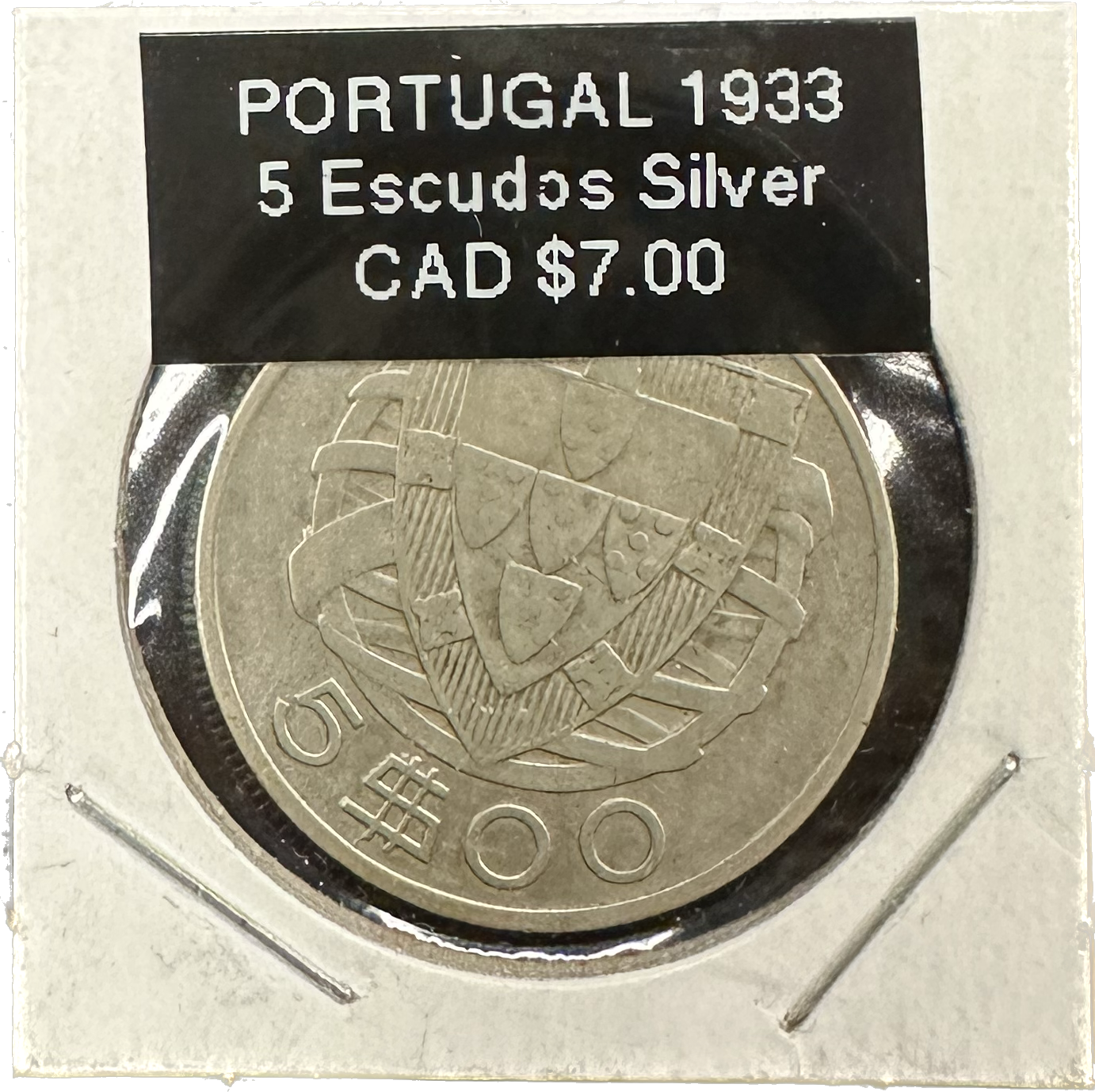 Portugal 5 Escudos 1933 Silver Coin