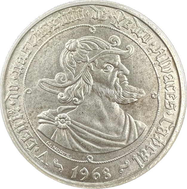 Portugal 50 Escudos 1968 KM-593 18gr 65% 0.3762oz ASW Silver Coin
