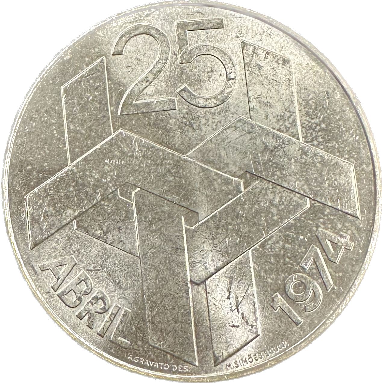 Portugal 250 Escudos 1974 KM-604 25gr 68% 0.5466oz ASW  Silver Coin