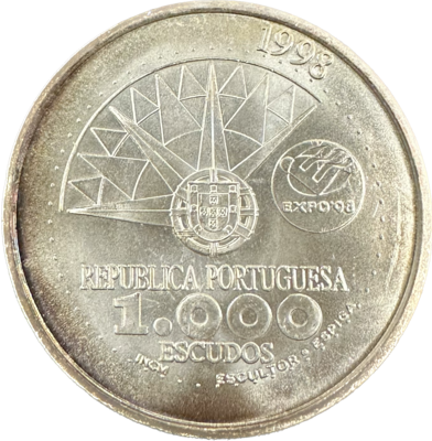 Portugal 1000 Escudos 1999 0.434oz ASW Silver Coin