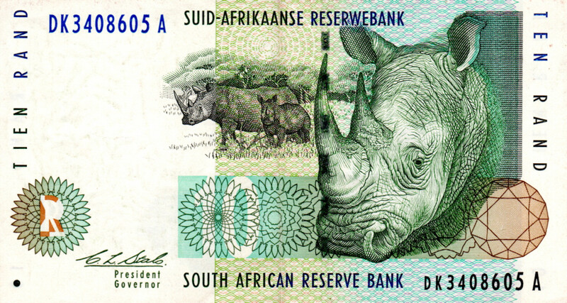 South Africa 10 Rand ND(1993) aXF Banknote P-123a Prefix DK Stals Sig. Paper Money