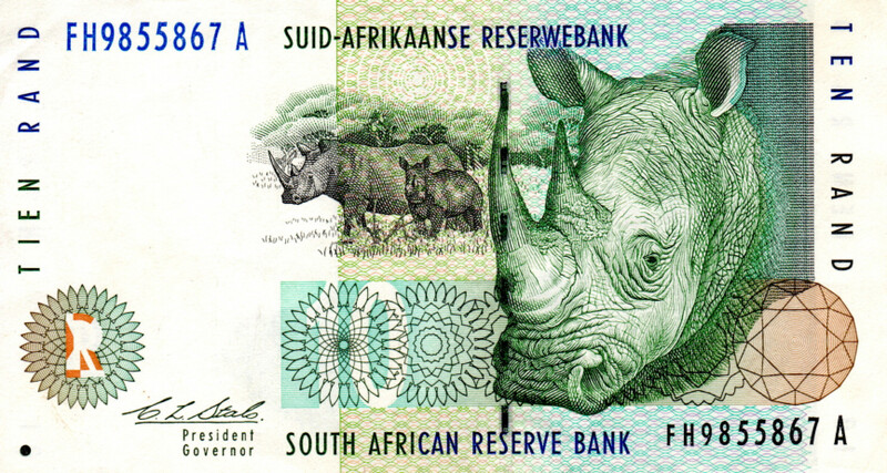 South Africa 10 Rand ND(1993) VF+ Banknote P-123a Prefix FH Stals Sig. Paper Money