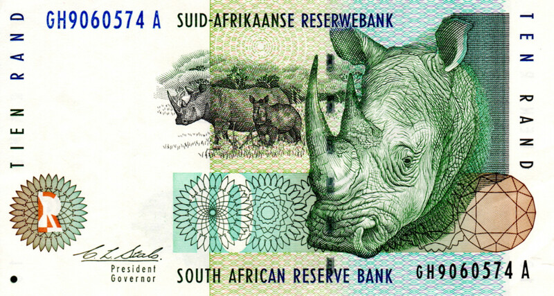 South Africa 10 Rand ND(1993) VF+ Banknote P-123a Prefix GH Stals Sig. Paper Money