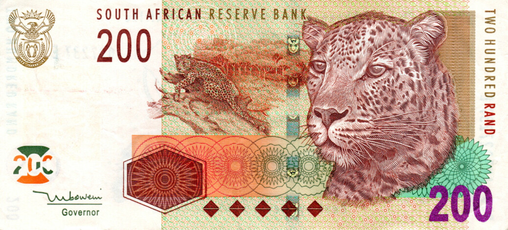 South Africa 200 Rand ND(2005) VF+ Banknote P-132a Prefix AK Mboweni Sig. Paper Money
