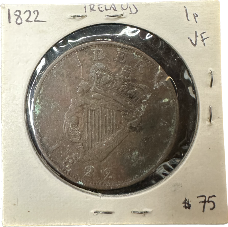 Ireland 1 Penny 1822 VF Coin