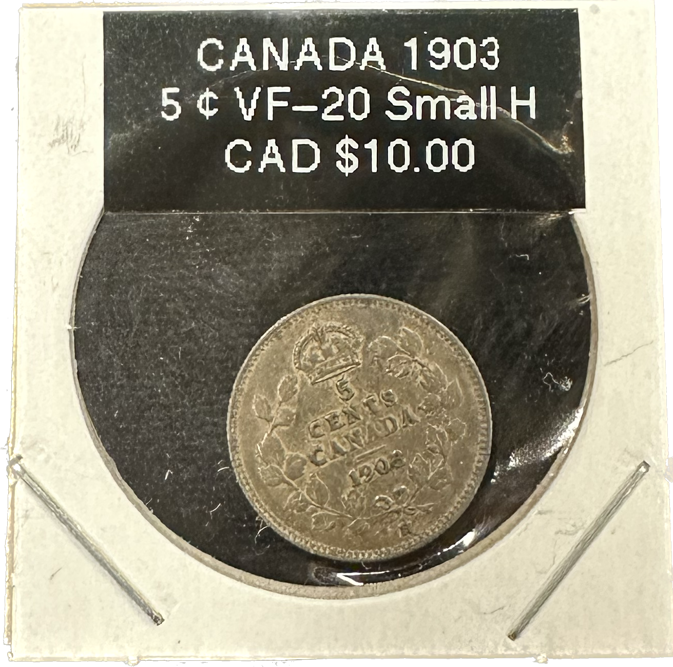 Canada 5 Cents 1903 VF-20 Small H Coin