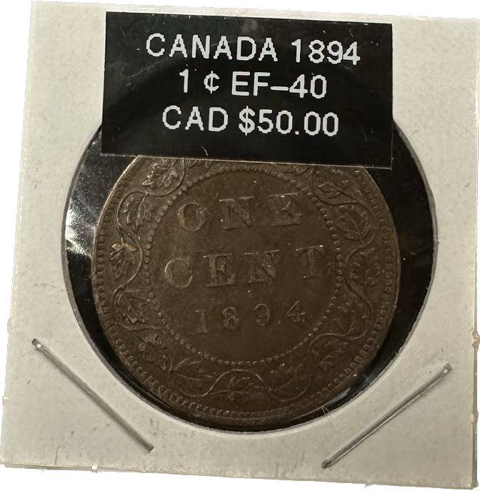 Canada 1 Cent 1894 EF-40 Coin