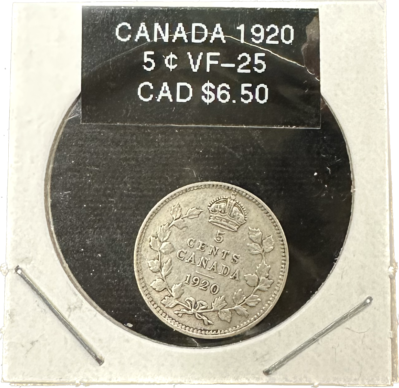 Canada 5 Cents 1920 VF-25 Coin