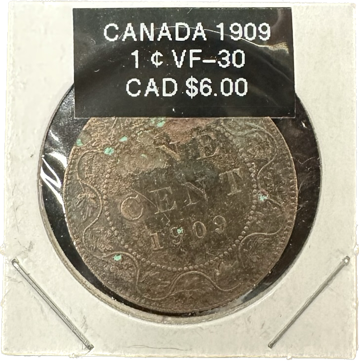 Canada 1 Cent 1909 VF-30 Coin