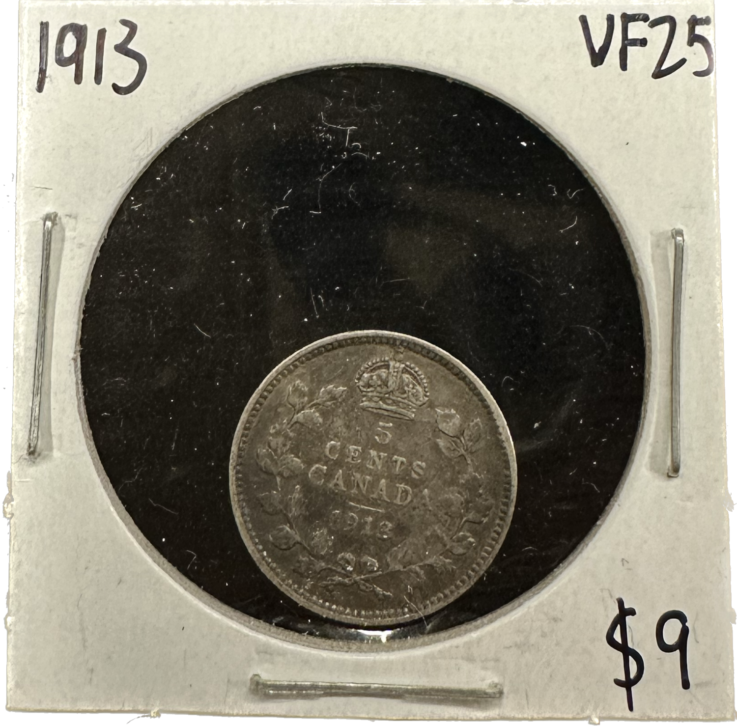 Canada 5 Cents 1913 VF-25 Coin