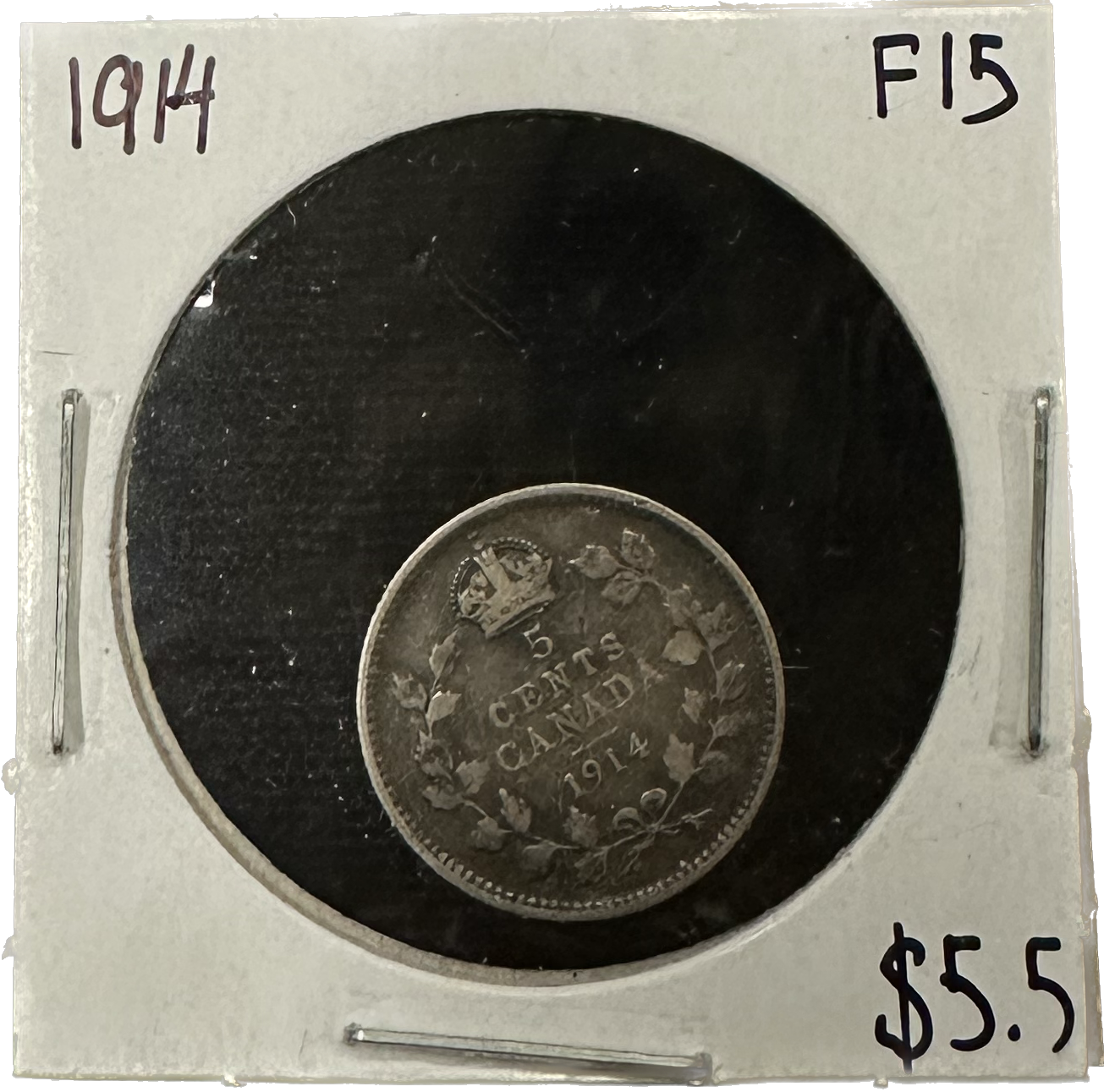 Canada 5 Cents 1914 F-15 Coin