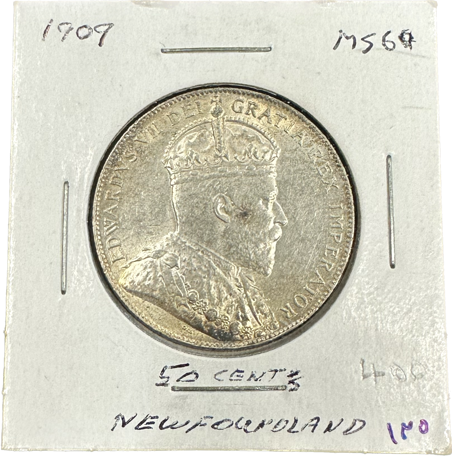 Newfoundland 50 Cents 1909 MS-60 Coin