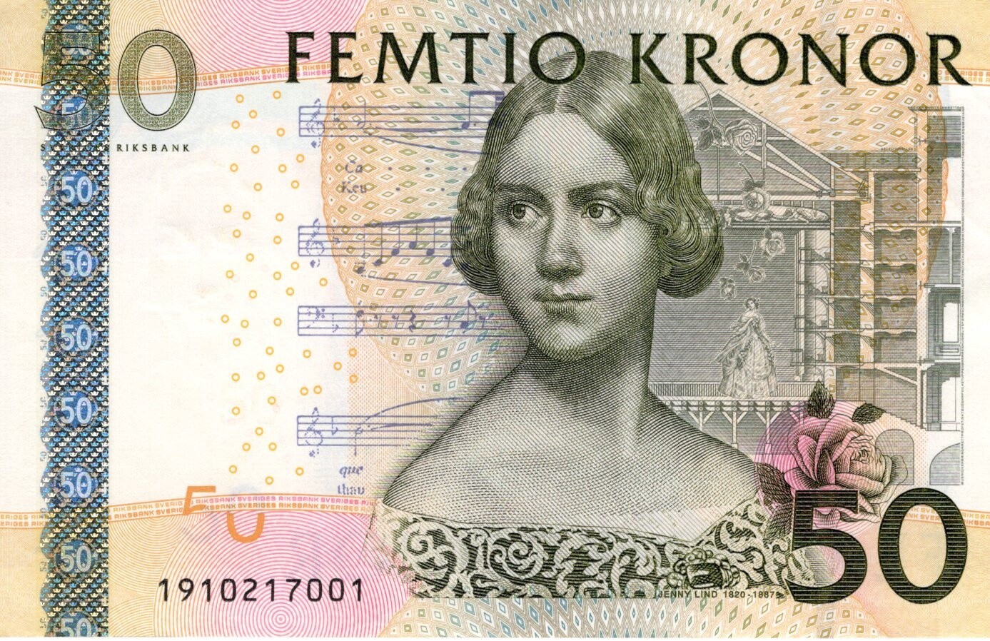 Sweden 50 Kronor 2011 UNC Banknote P-64c Prefix 1910 Gernandt/Ingves Sig. Paper Money