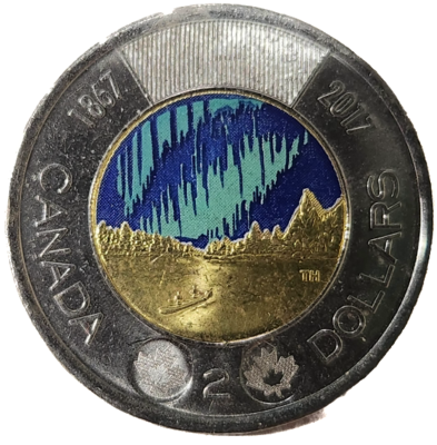 Canada 2017 $2 Toonie Glow in the Dark Coin