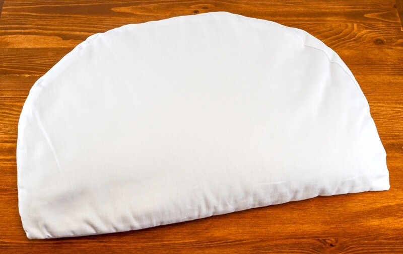 Coussin grossesse, demi-lune sarrasin bio, poly/coton 18&#39;&#39; (45cm) diamètre