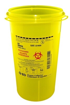 Collecteur pour déchets bio-médicaux 3L cylindrique Jaune