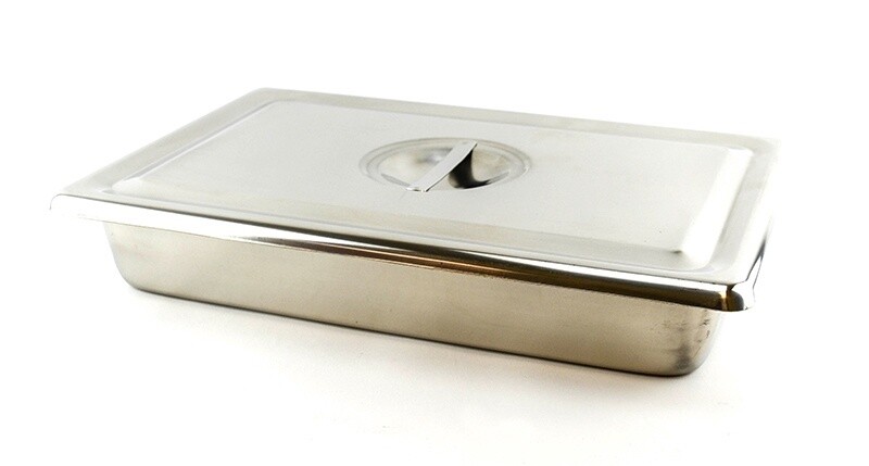 Contenant inox avec couvercle 11.5&quot;x7&quot;x2&quot;, (29x18.5x5cm)