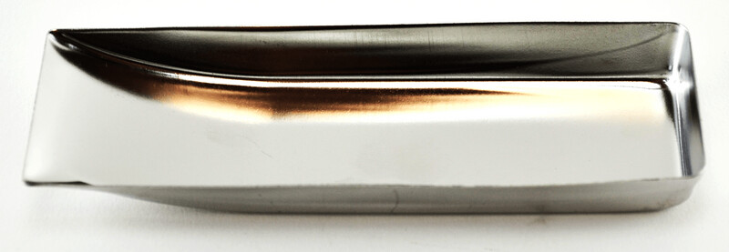 Plateau en métal inox. 4.5x1.5x3/8&#39;&#39; (11x3.2x1cm)