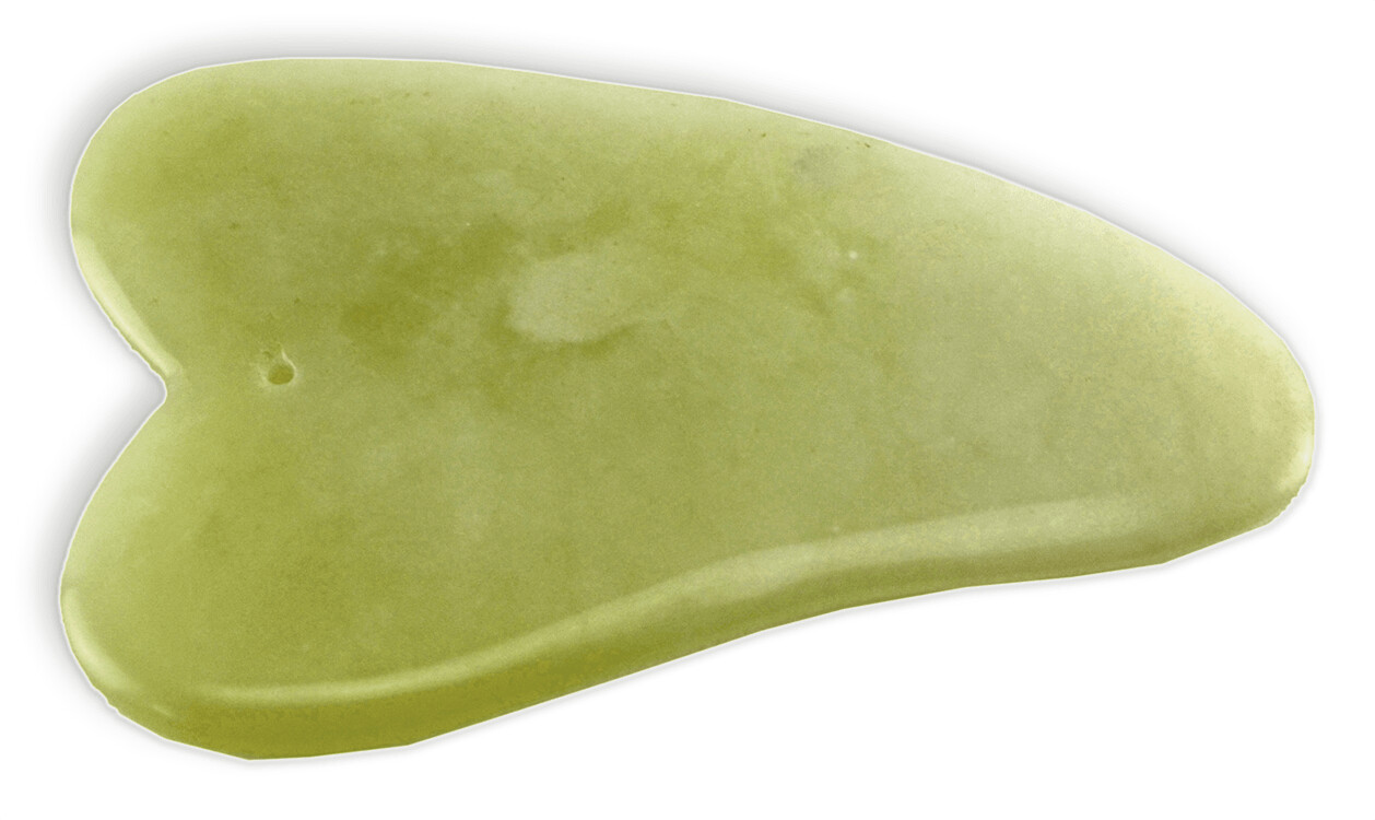 Guasha. Lame de Jade en forme de Coeur, 7 x 4cm