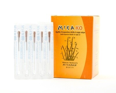 Aiguilles acupuncture Mikako Coréenne Spring 1 aiguille/1 mandrin, 100 aiguilles/bte