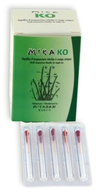 Aiguilles acupuncture Mikako Style Chinois 1 aiguille/1 mandrin, 100 aiguilles/bte