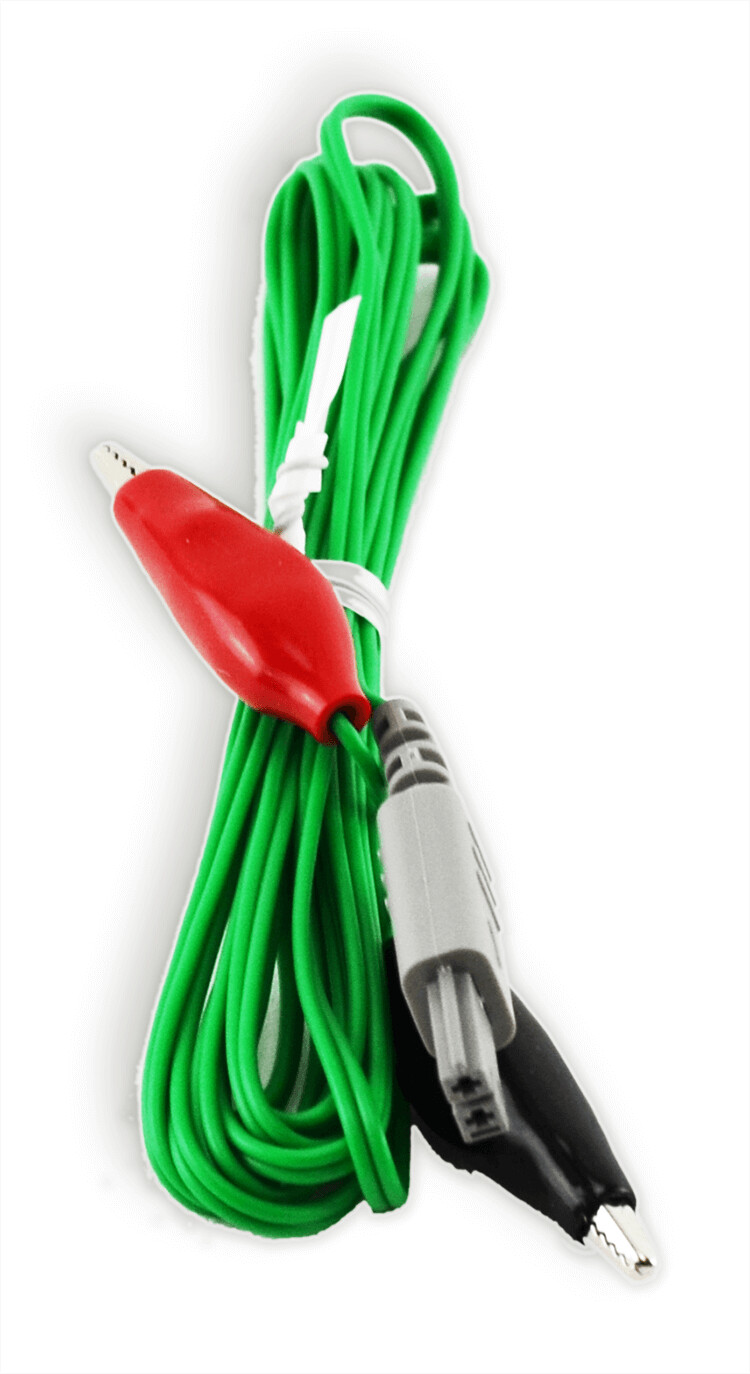 Fil pour ITO IC-1107+, ES-130, connecteur rectangle gris avec pinces alligator, Couleur de fil: Vert