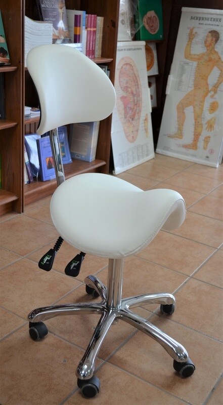 Tabouret forme selle ajustable 3 positions avec dossier