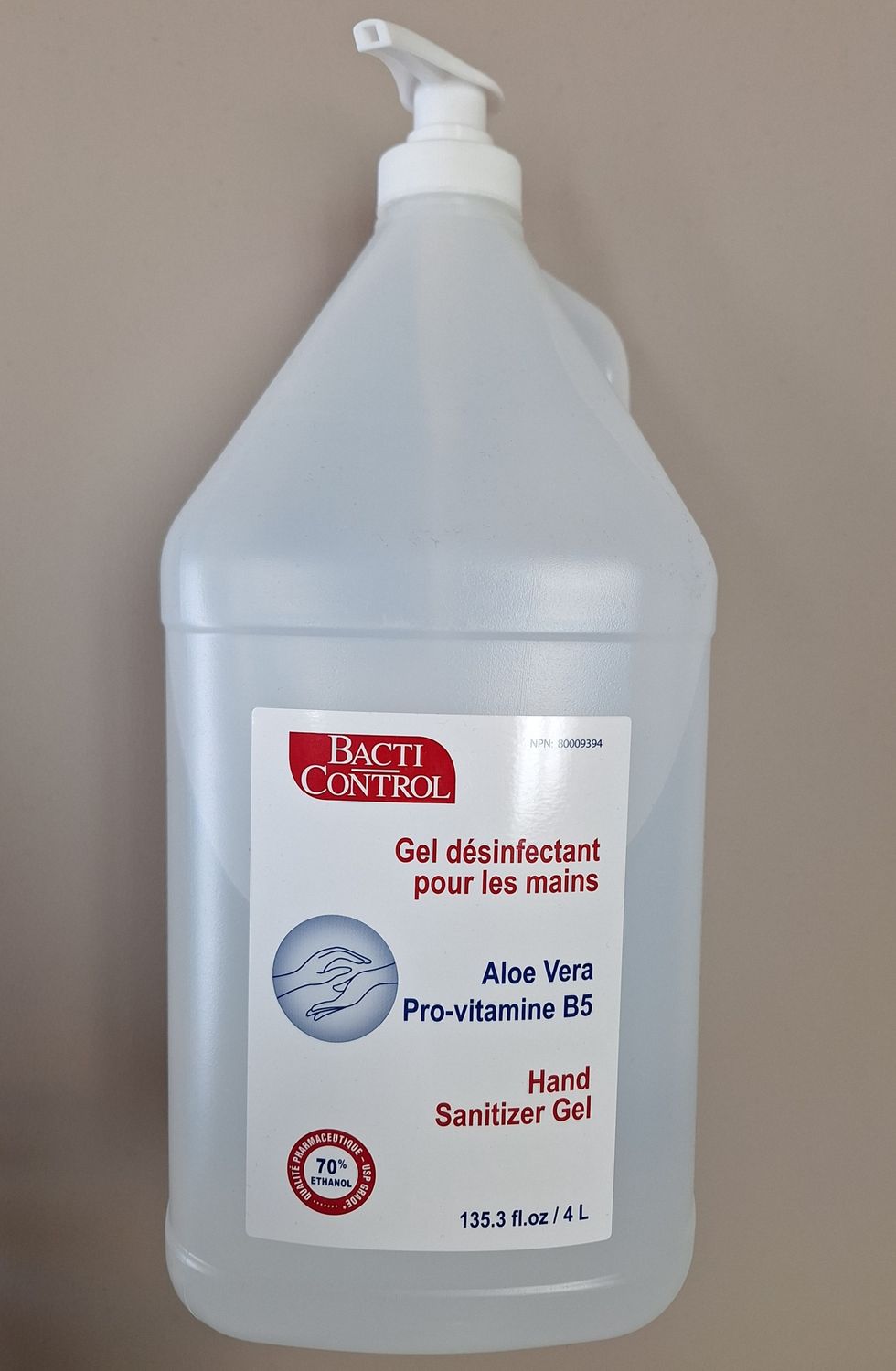 Gel désinfectant Bacti-Control 4L, Dimension: 4Litres Exp.09/29 lot 45324