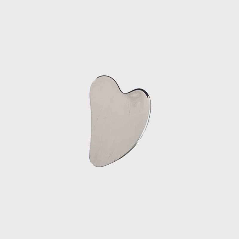 Guasha en acier inoxydable, coeur, Grandeur: Petit (4x6cm)