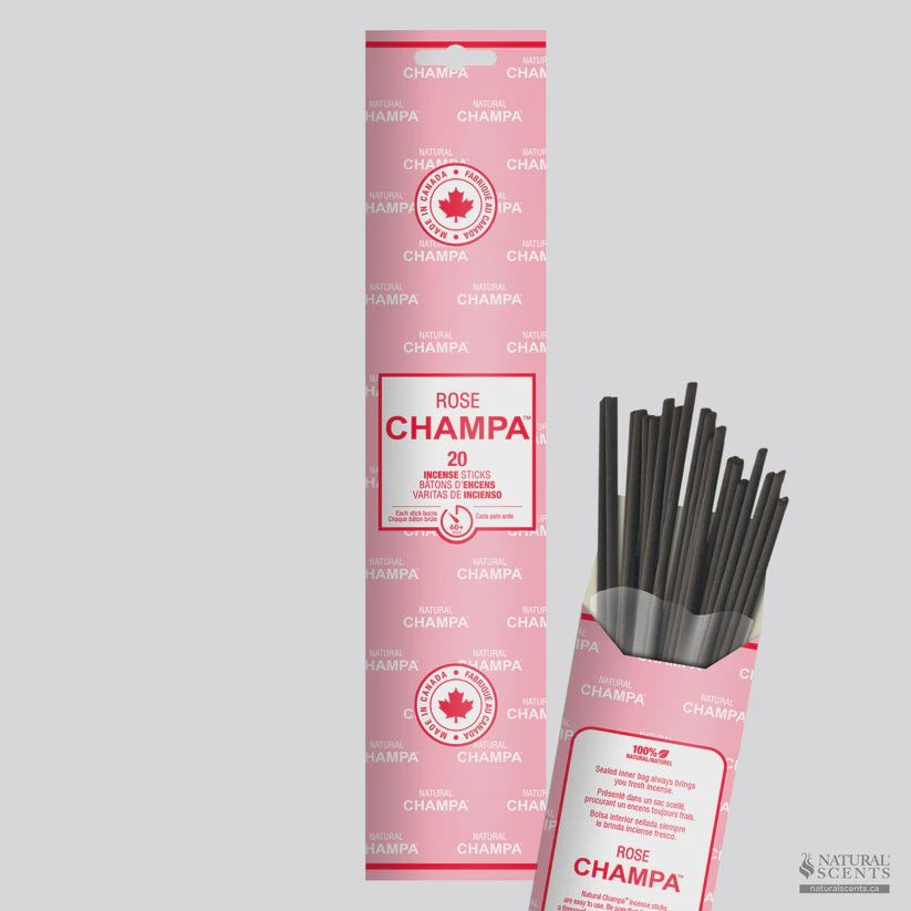Bâtons d&#39;encens Champa, Rose, pqt/20