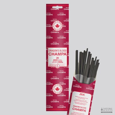 Bâtons d&#39;encens Champa, Sang de Dragon, pqt/20