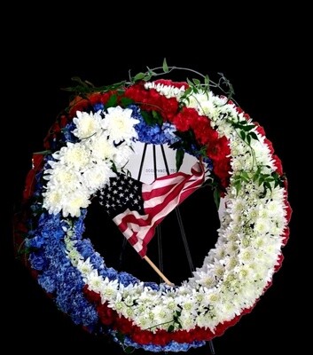 Red, White and Blue Sympathy Wreath
