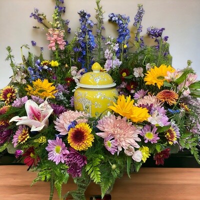 Colorful Urn Flower Arrangement