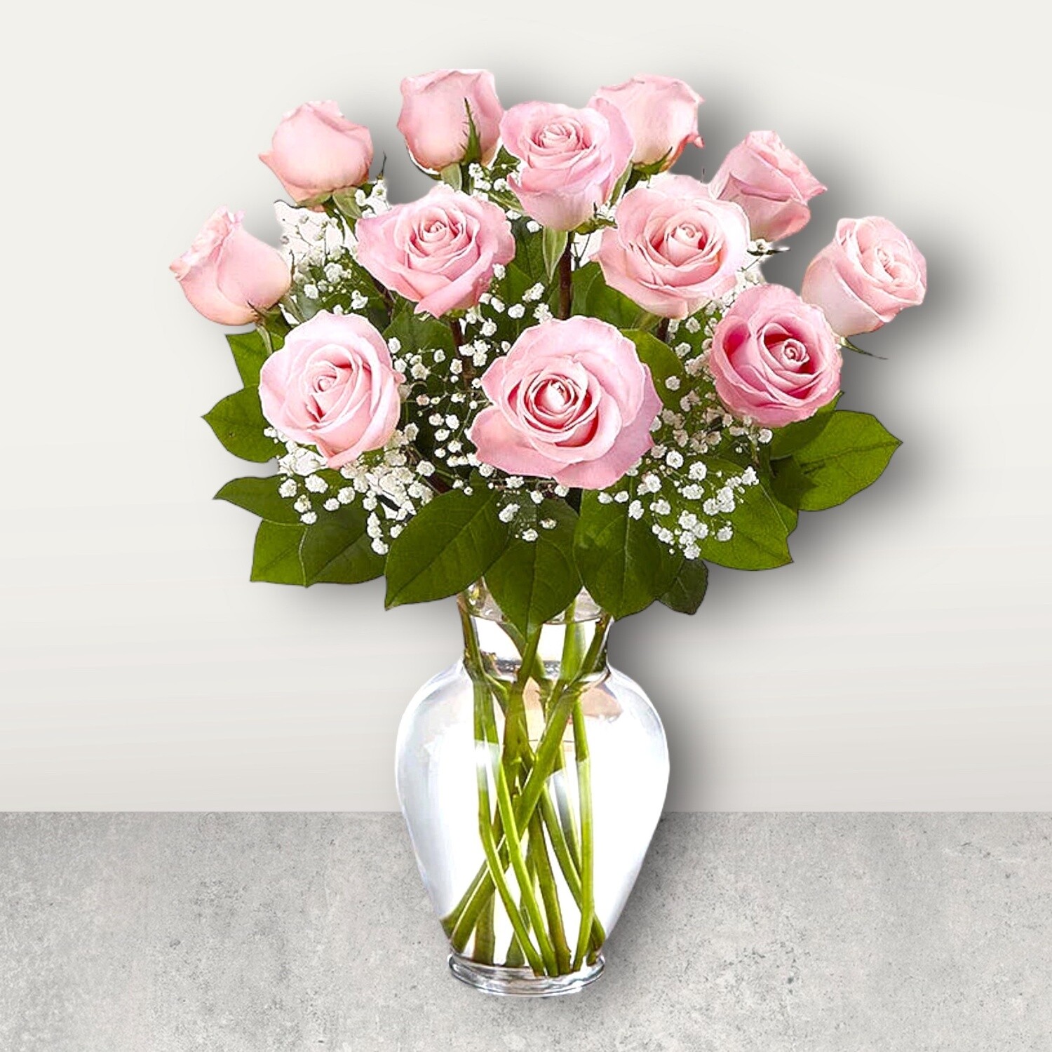 A Dozen or Half a Dozen Roses, Type: Half a Dozen Rose Bouquet, Color: Pink