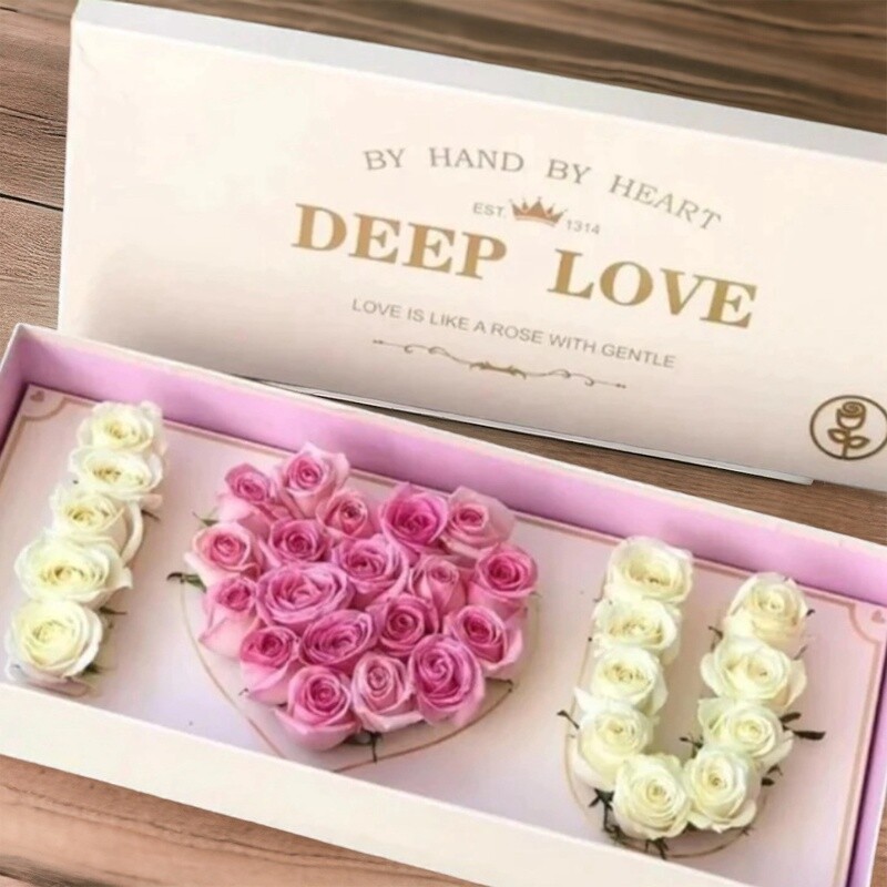 Pink I Love You Flower Box