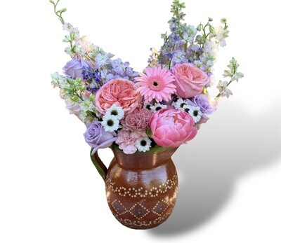 Mexican Pottery Terra-Cotta  Floral Arrangement