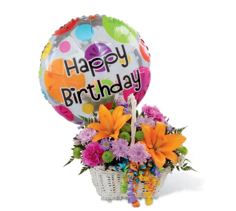 Birthday Basket and Balloon
