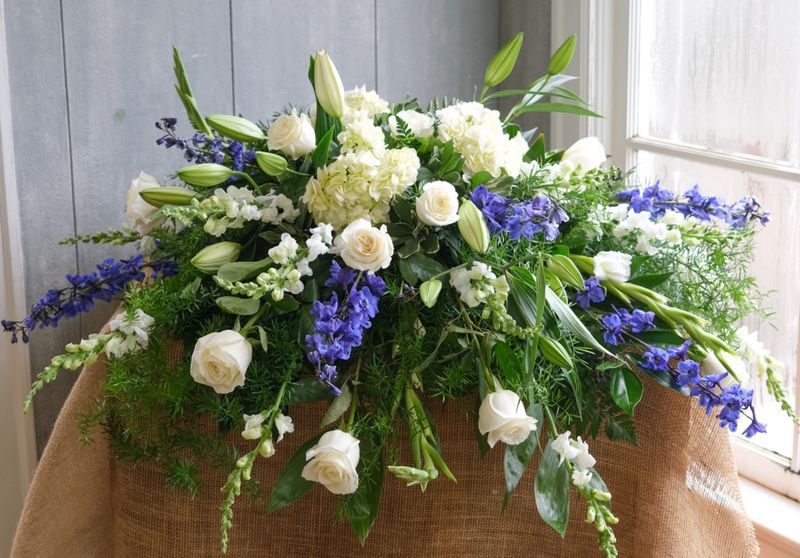 Beautiful Blues Casket Spray
