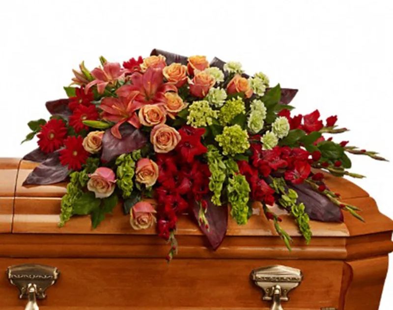 In Our Hearts Casket Spray