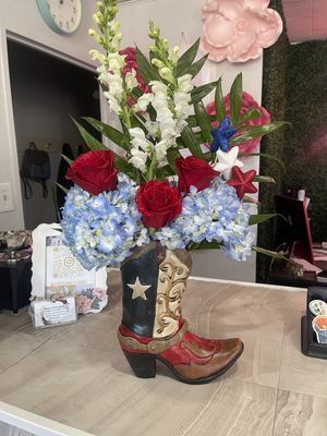 Patriotic Boot Arrangement