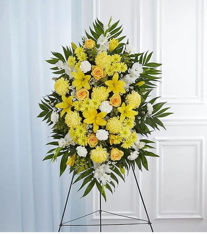 Yellow and White Standing Spray