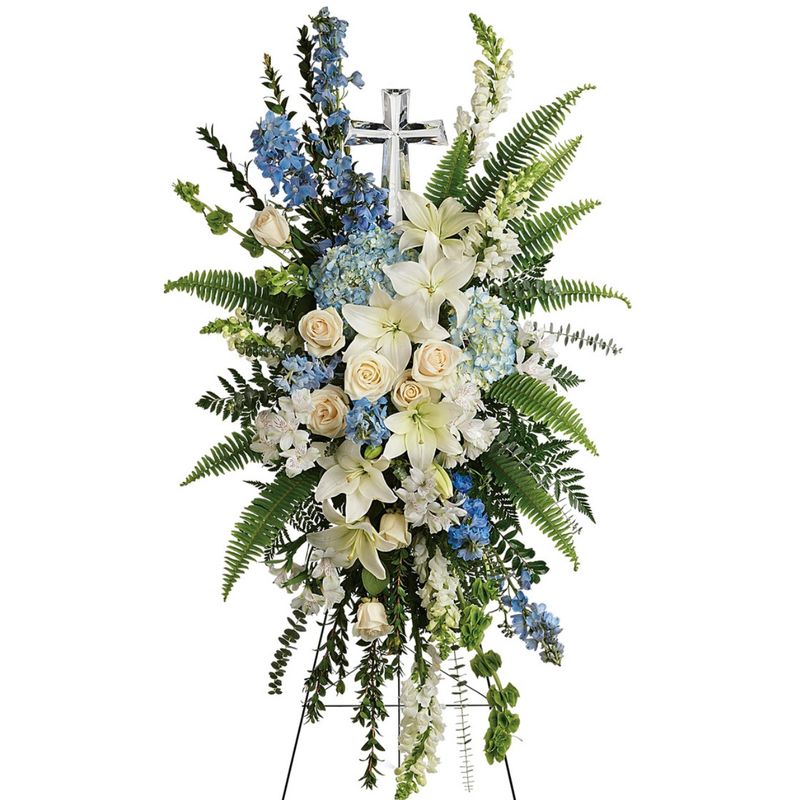 Blue and White Standing Spray
