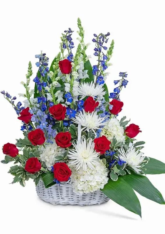 Patriotic Basket of Flowers