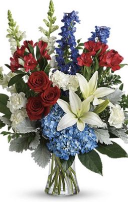 Floral Patriotic Vase Arrangement