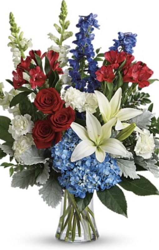 Floral Patriotic Vase Arrangement