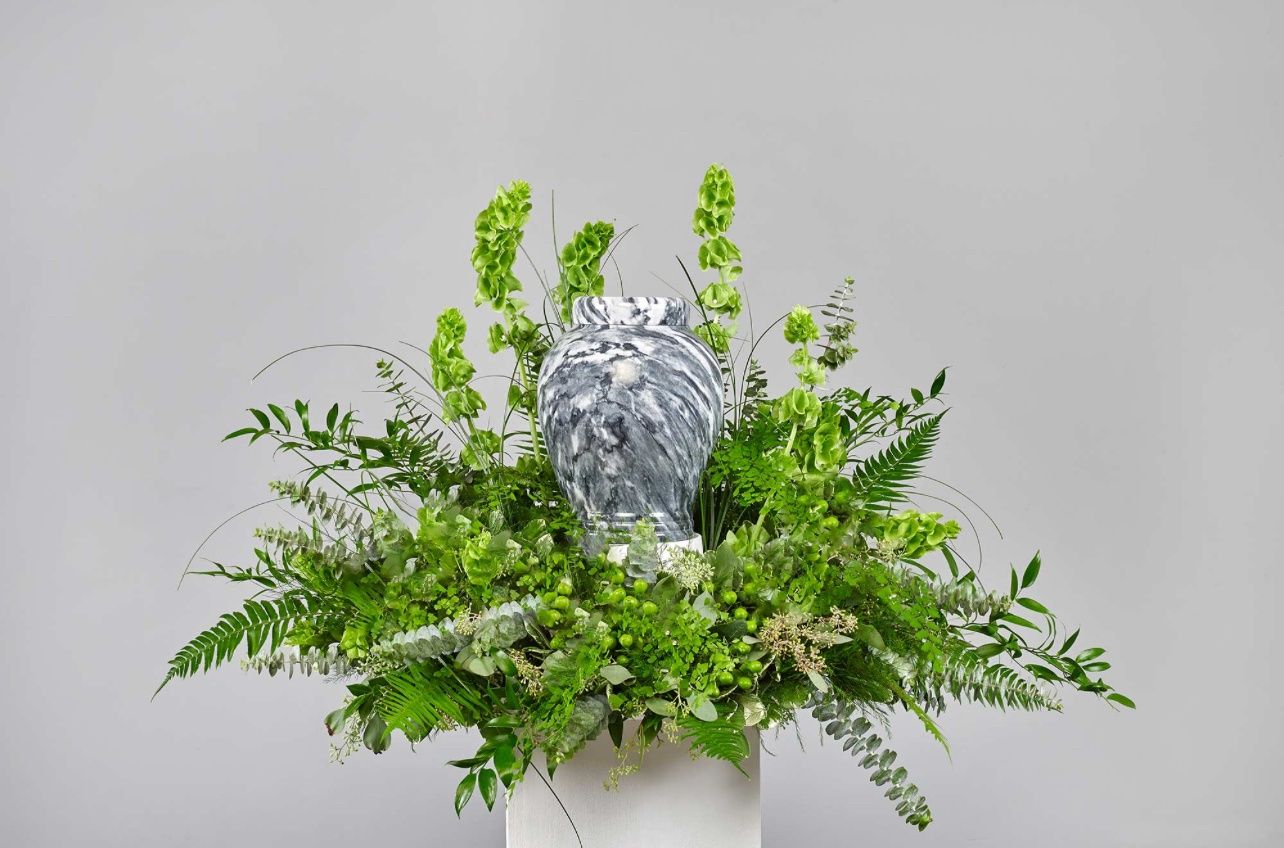 Lush Green Cremation Arrangement