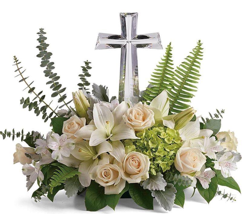 Crystal Cross Sympathy Arrangement (Different styles available)