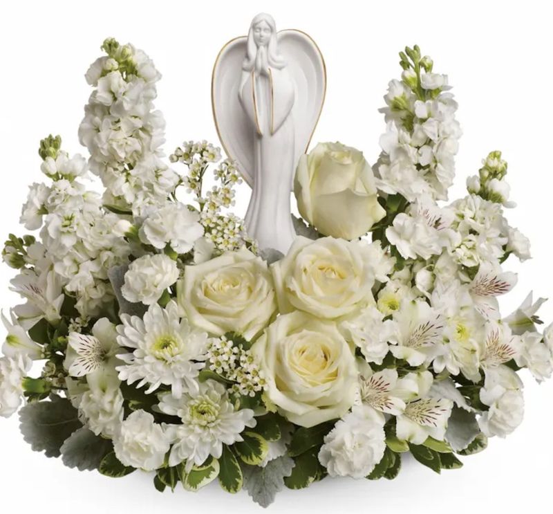 Angel Sympathy Floral Arrangement (Different styles available)